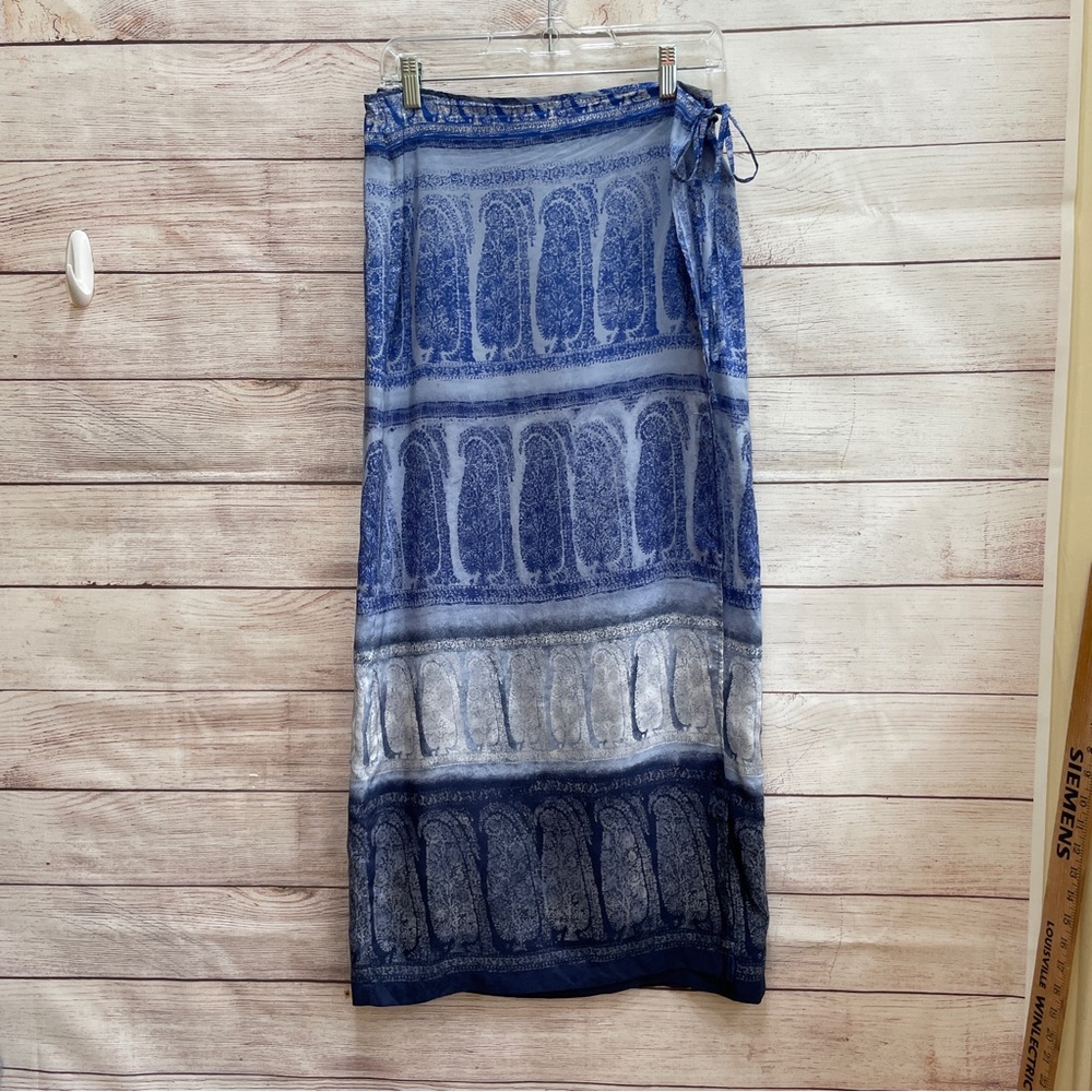 EXPRESS 100%‎ SILK WRAP MAXI SKIRT